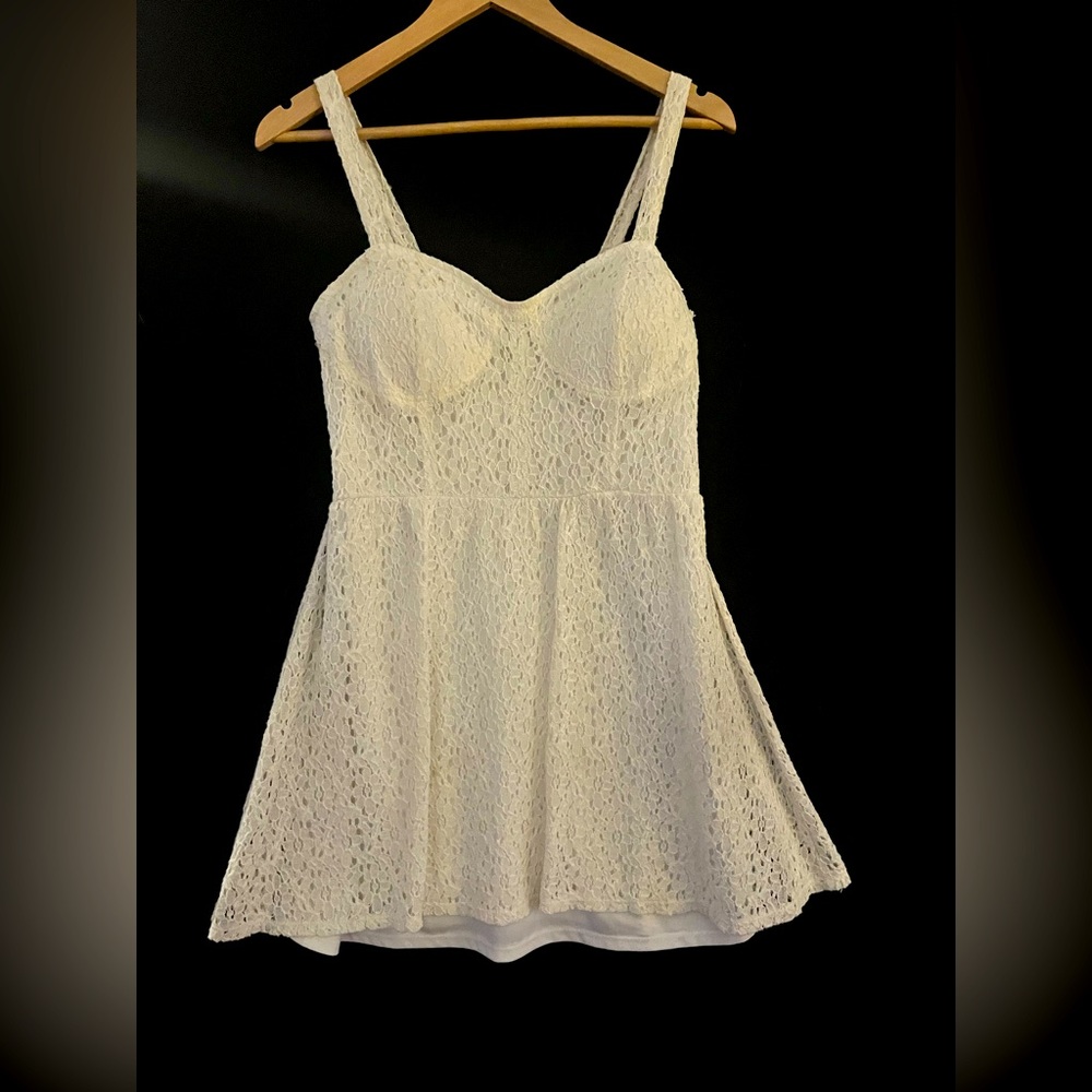 Cream Lace Skater Dress